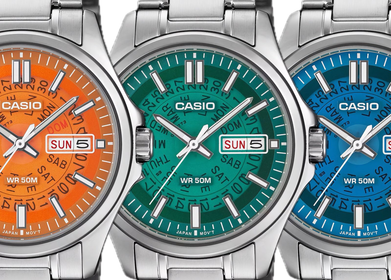 Casio finally launches all five MTP-E740 watches with Seiko Time Sonar-inspired dials